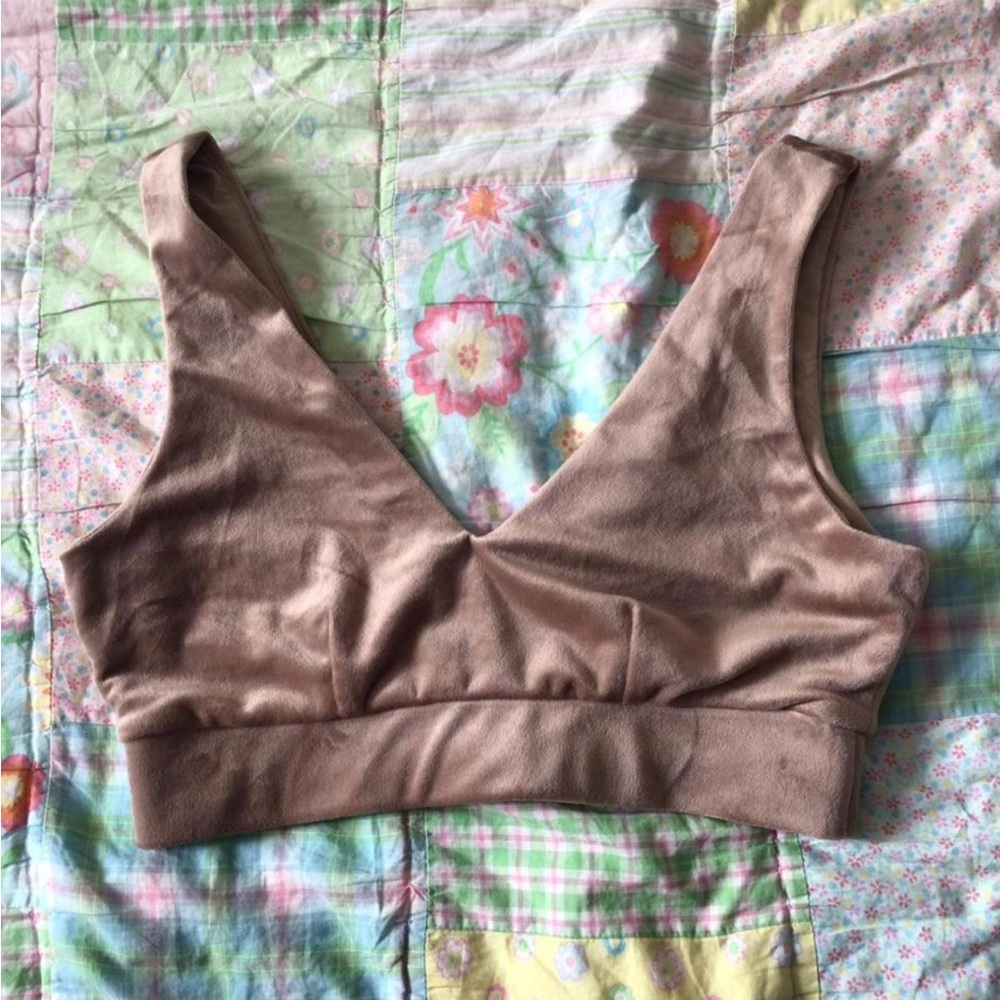 Tan Velvet Bra Top